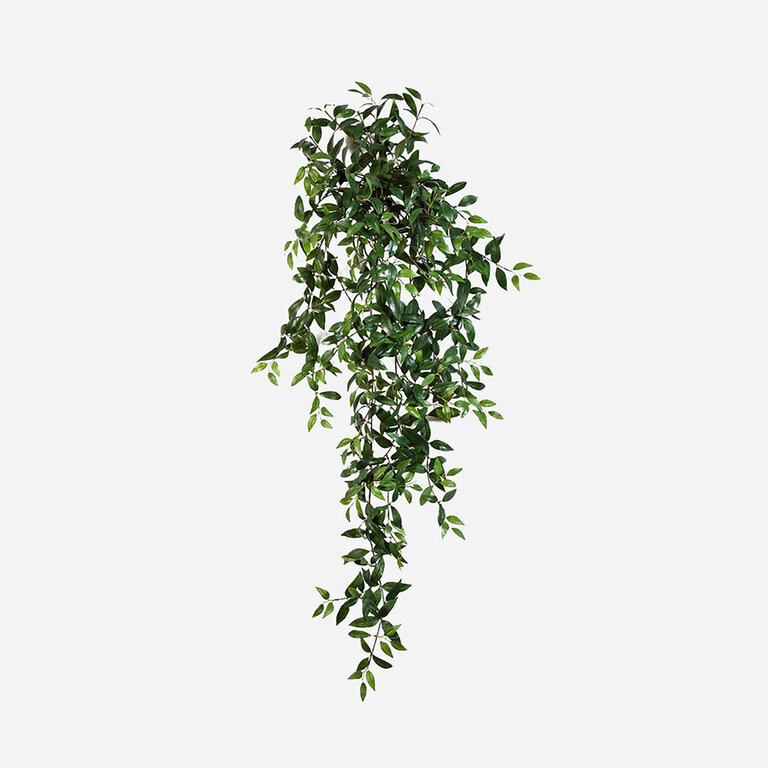 Kunstplant hangend Tradescantia met groene bladeren is een hangplant met een natuurgetrouwe uitstraling en een lengte van 125 cm.