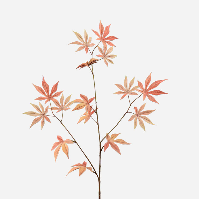 Kunsttak Esdoorn met oranje bladeren is een kunststeel met een natuurgetrouwe uitstraling en een lengte van 96 cm.