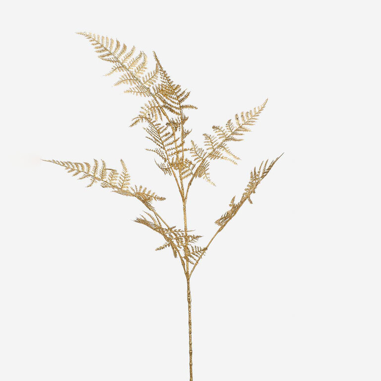 Kunsttak Varen met gouden bladeren is een kunststeel met een natuurgetrouwe uitstraling en een lengte van 85 cm.