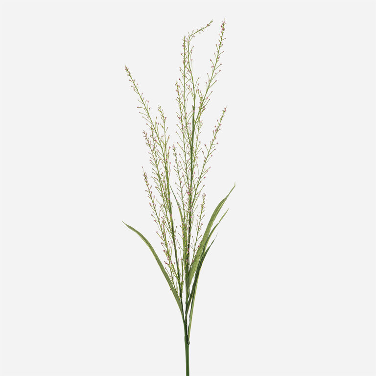 Kunsttak met roze Panicum gras is een kunststeel met een natuurgetrouwe uitstraling en een lengte van 140 cm.