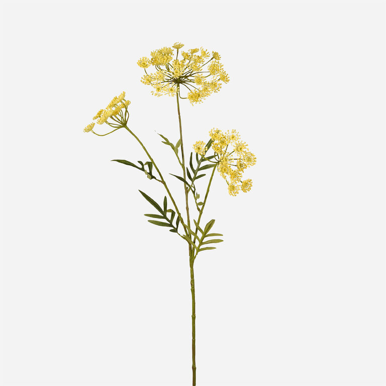Kunststeel Dille met gele bloemen is een kunststeel met een natuurgetrouwe uitstraling en een lengte van 80 cm.