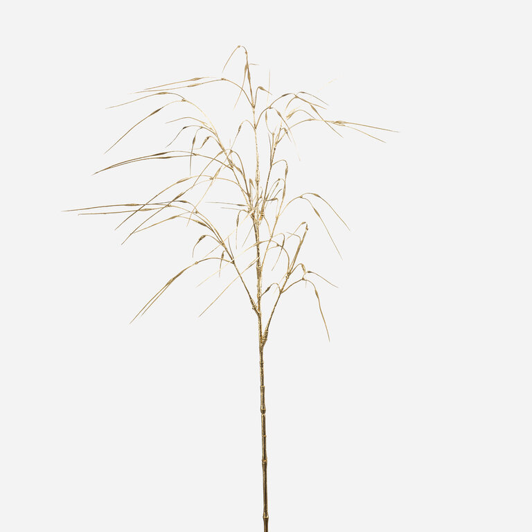 Kunsttak met goud Stipa gras is een kunststeel met een natuurgetrouwe uitstraling en een lengte van 75 cm.