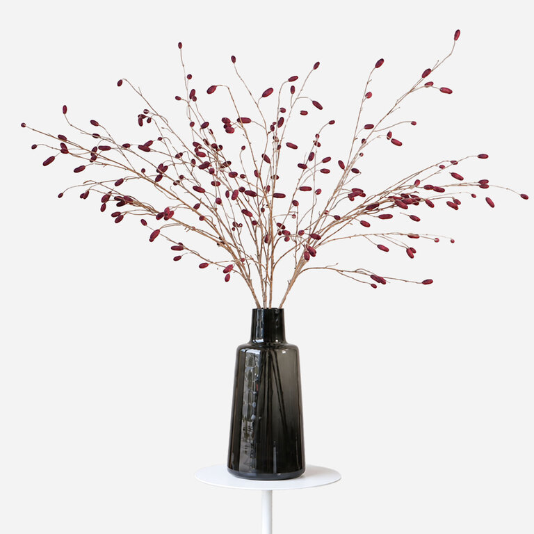 Kunstboeket Terra Merlot is een luchtig en warm boeket met paarse sanguisorba takken.