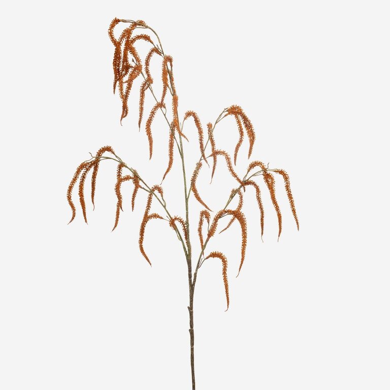 Kunststeel Amaranthus met oranje bloemen is een kunststeel met een natuurgetrouwe uitstraling en een lengte van 100 cm.