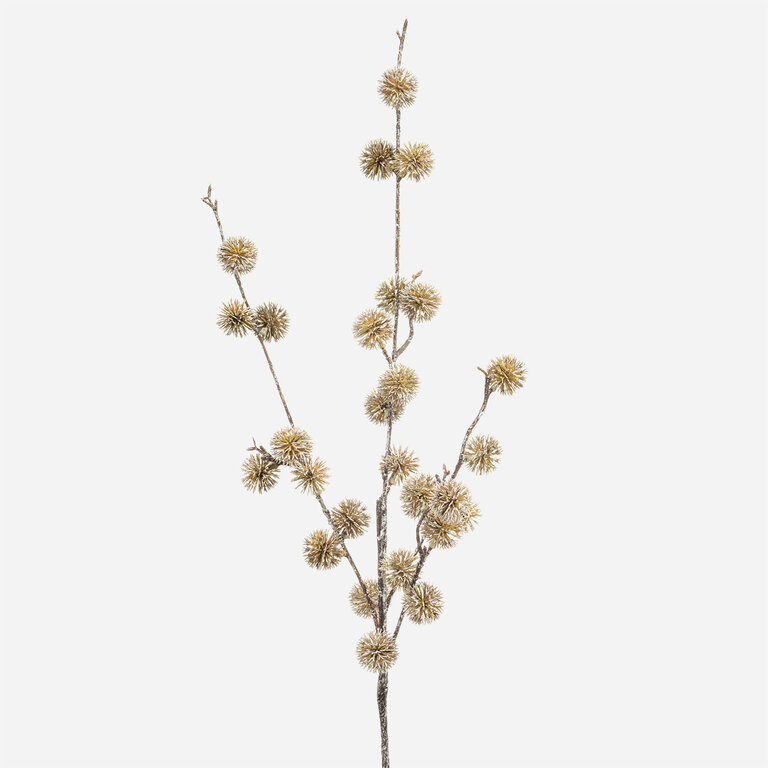 Kunsttak Kastanje met witte bolsters is een kunststeel met een natuurgetrouwe uitstraling en een lengte van 85 cm.
