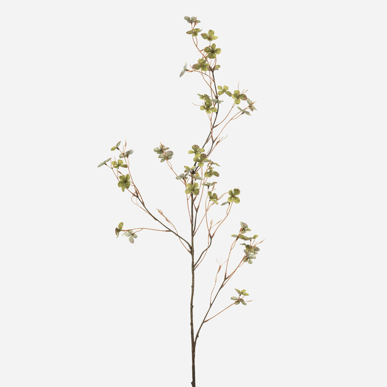 Kunststeel Hortensia met groene zijden bloemen is een kunststeel met een natuurgetrouwe uitstraling en een lengte van 110 cm.