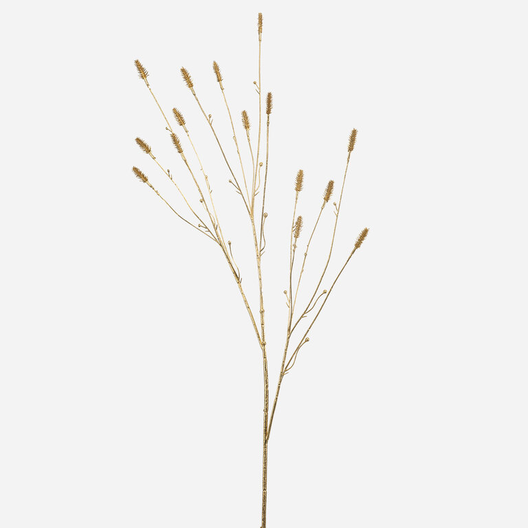 Kunststeel Sanguisorba met gouden bloemen is een kunststeel met een natuurgetrouwe uitstraling en een lengte van 102 cm.