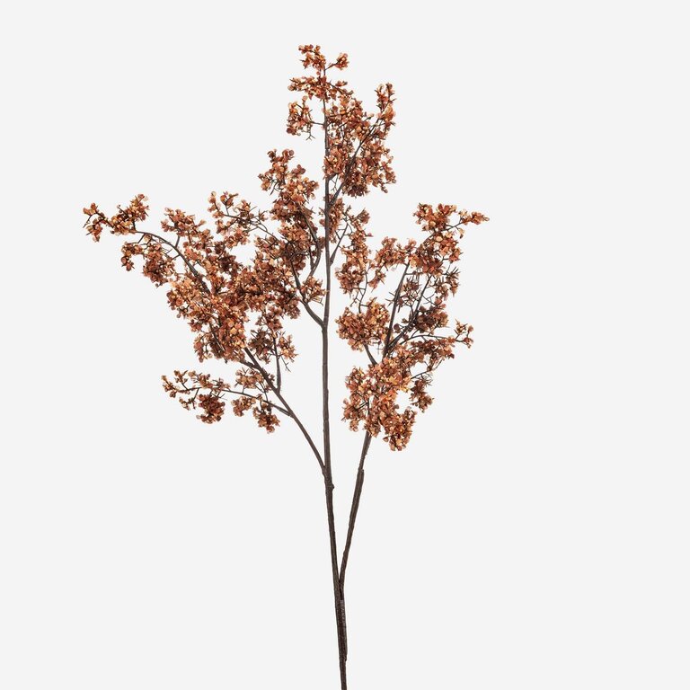Kunststeel Limonium met oranje bloemen is een kunststeel met een natuurgetrouwe uitstraling en een lengte van 80 cm.