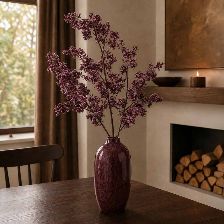 Kunststeel Limonium met paarse bloemen is een kunststeel met een natuurgetrouwe uitstraling en een lengte van 80 cm.