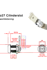 o27 Cilinderslot - Lockerslot incl. sleutels