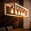 Hanglamp 5L Rechthoek houten frame