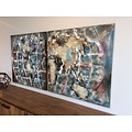 3D Metaal Schilderij Wereld