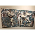 3D Metaal Schilderij Wereld
