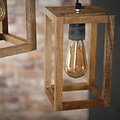 Pendant lamp 3x Wooden Frame stepped