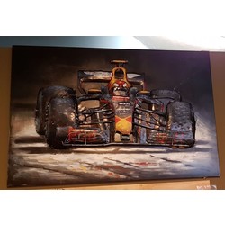 3D Metaal Schilderij  Formule 1 Max Verstappen