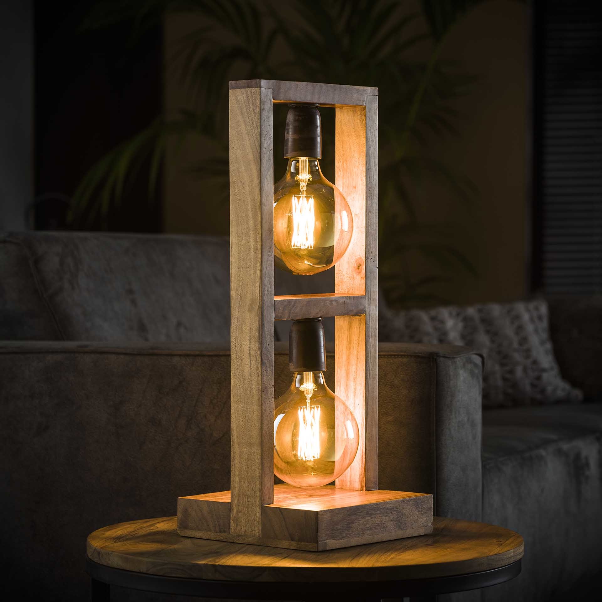 Praten tegen Gooi Voorschrift Tafellamp 2L modulo houten frame | Meubelwinkel Gister&Vandaag | Uitgebreid  assortiment lampen