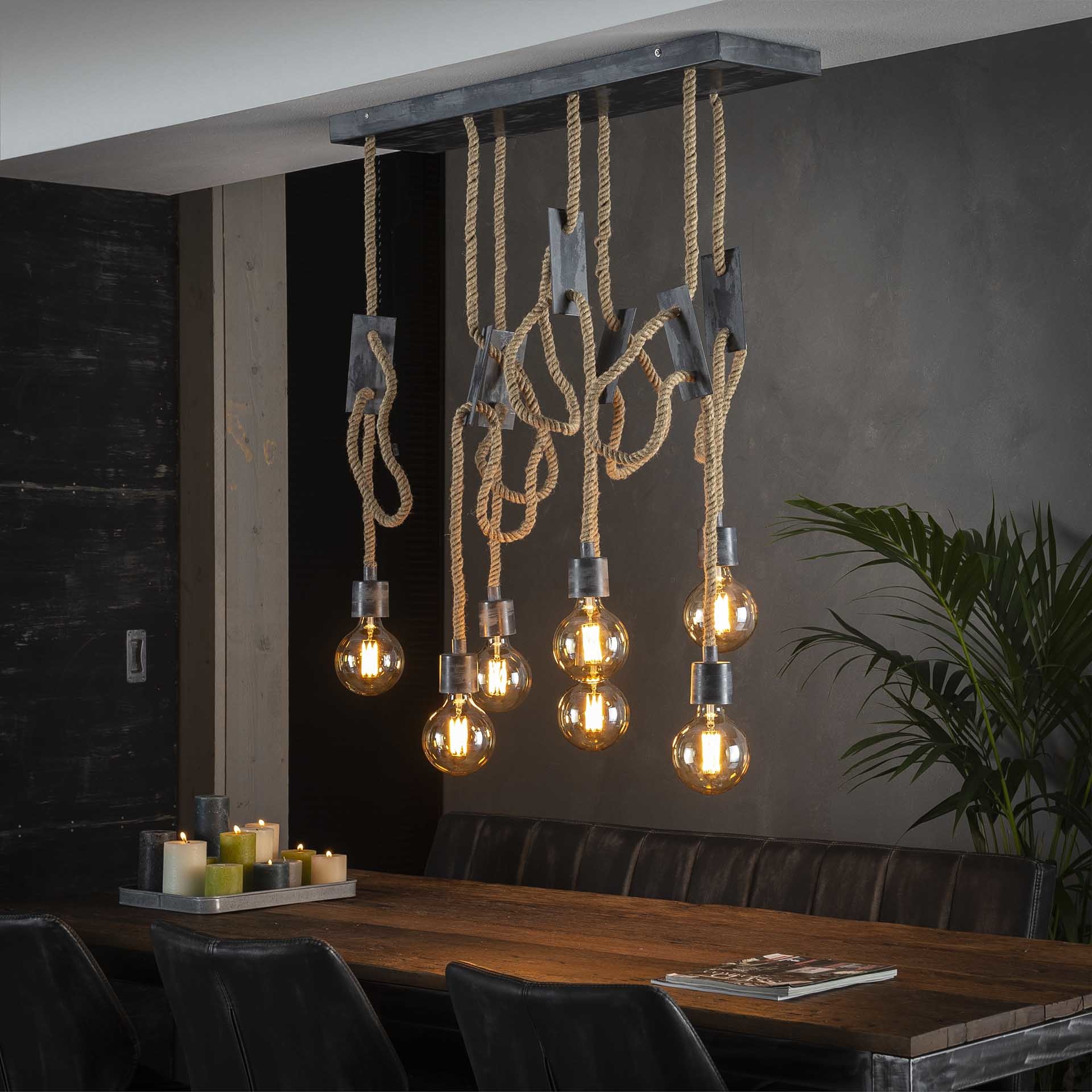 Zuidoost marketing grond Hanglamp 7L touw | Meubelwinkel Gister&Vandaag | Uitgebreid assortiment  lampen