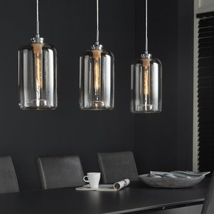 Kangoeroe consensus ijzer Hanglamp 3L glass metallic grey | Meubelwinkel Gister&Vandaag | Uitgebreid  assortiment lampen