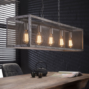 Pendant lamp 5L Rectangle Grid