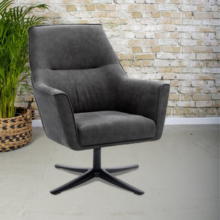 Draaifauteuil Eva Grijs met armleuning | Zithoogte 44 cm