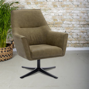 Draaifauteuil Eva Groen met armleuning | Zithoogte 44 cm