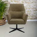 Draaifauteuil Eva Groen met armleuning | Zithoogte 44 cm