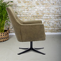 Draaifauteuil Eva Groen met armleuning | Zithoogte 44 cm