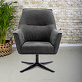 Draaifauteuil Eva Grijs met armleuning | Zithoogte 44 cm