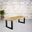 BYMY Massief eiken tafel | rechte rand en U-poot