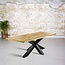 Massief eiken tafel | rechte rand en 3D tafelpoot