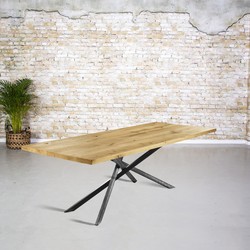Solid oak table and Mikado leg