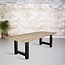 BYMY Massief oud eiken tafel | H-poot