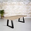 Massief oud eiken tafel | Trapezium poot