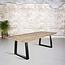 Massief Oud Eiken Tafel | Dunne Trapezium poot