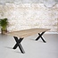 Massief oud eiken tafel | X-poot