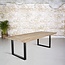 Massief oud eiken tafel | dunne U-poot