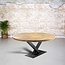 Massief eiken tafel rond| V-poot