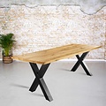 Solid oak bar table | X-U-H leg