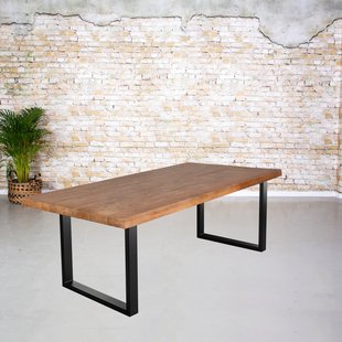Dining table mango wood | Thin U-leg