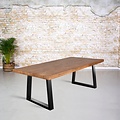 Dining table mango wood | Thin trapezoid leg