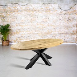 Massief eiken tafel ovaal |  3D tafelpoot