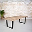 Massief oud eiken tafel | V-poot trapezium