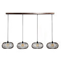 Pendant lamp Twister 4x Ø35 Disk Wire Copper