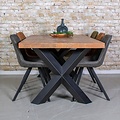 Dining table mango wood | X-leg Twisted tube