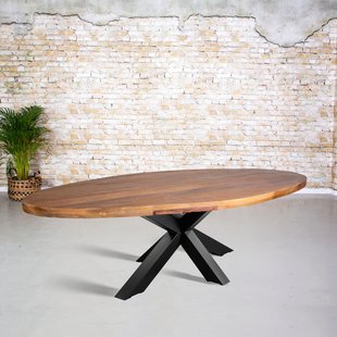 Dining Table Mango Wood Oval | 3D Table Leg