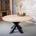Solid round oak table top