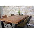 Dining table mango wood | Thin trapezoid leg