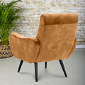 Fauteuil Zomer Cognac met armleuning | Zithoogte 45 cm