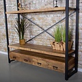 Bookcase Brev | 3 shelves | 4 drawers