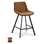 Barkruk Mac Camel Bull leer